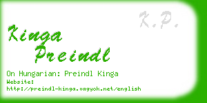 kinga preindl business card